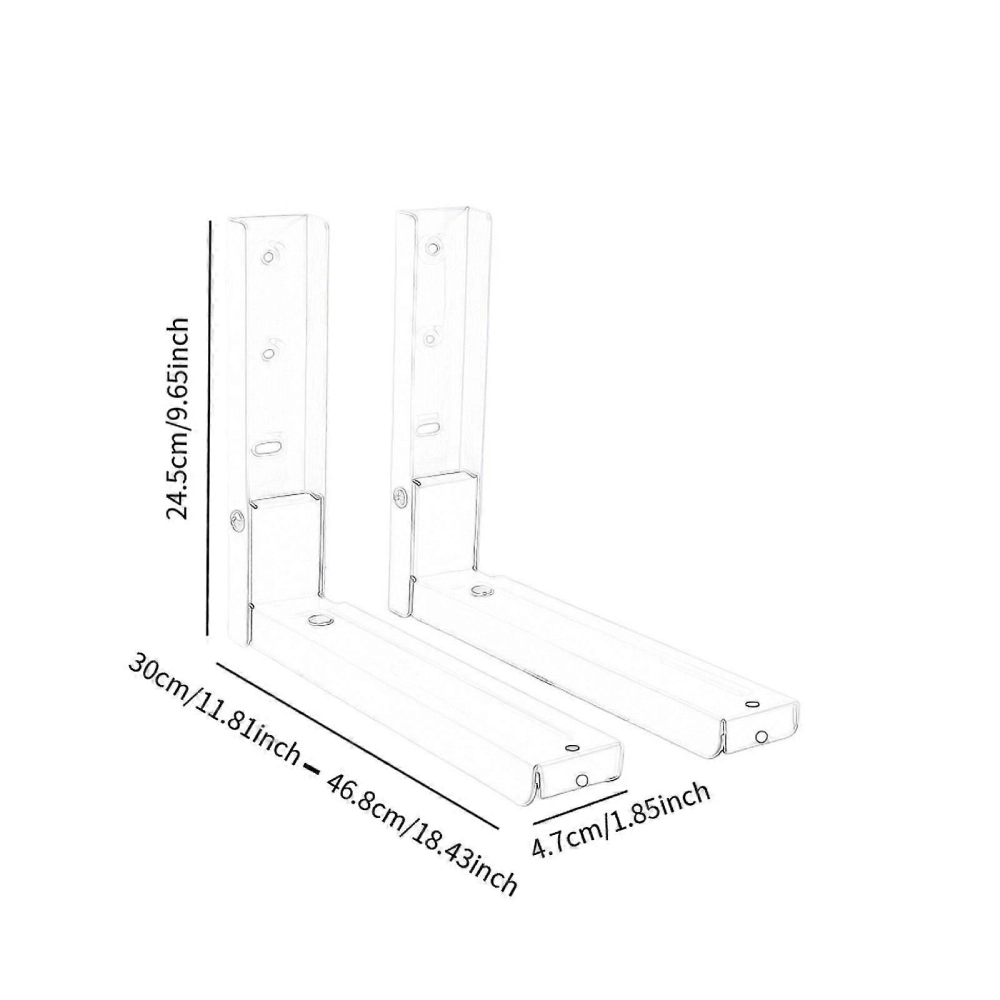 Microwave Wall Mount Bracket Foldable 1.85" × (11.81" – 18.43") × 9.65" Import view 4